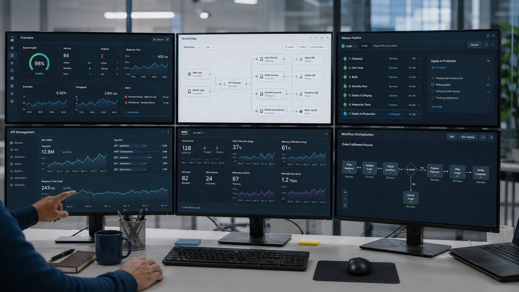 Paneles de monitoreo, arquitectura y despliegue para evolución y escalabilidad